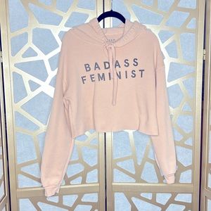 My Sister “Badass Feminist” crop hoodie‎